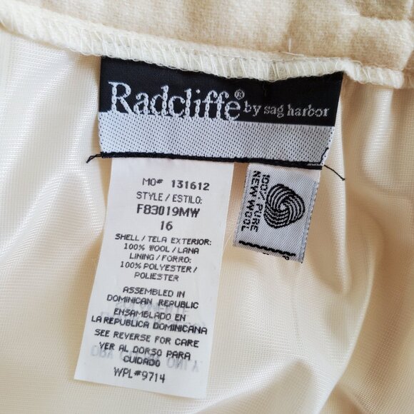 VTG Radcliffe Sag Harbor Wool Suit Set Women's 12/16 Blazer Pencil Skirt White - Picture 5 of 16